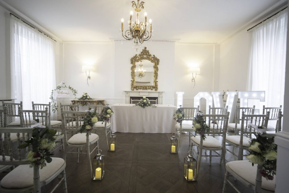 Wedding ceremony setup - Chichester Harbour Hotel