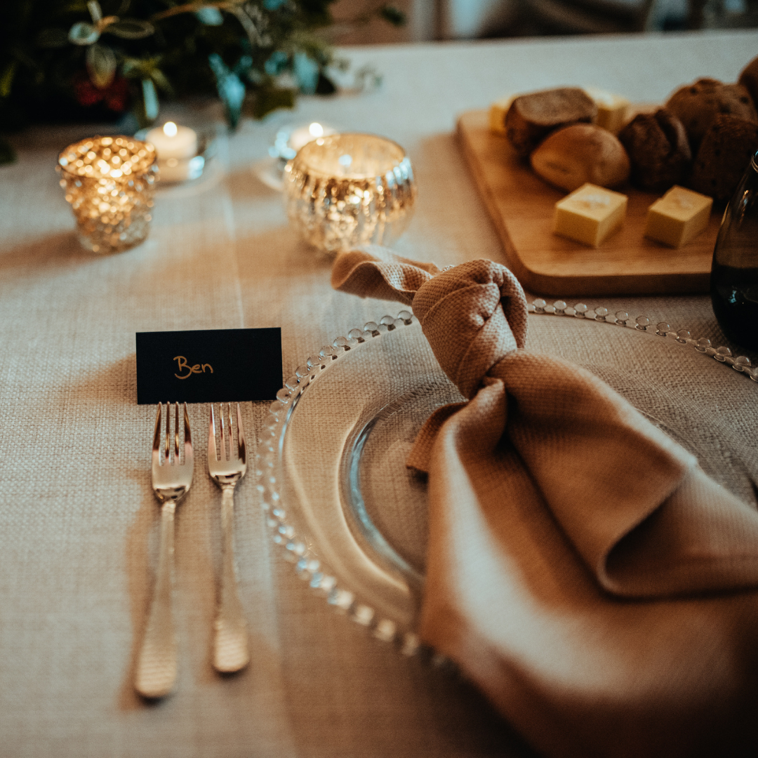 Glass Charger Plate on a Table