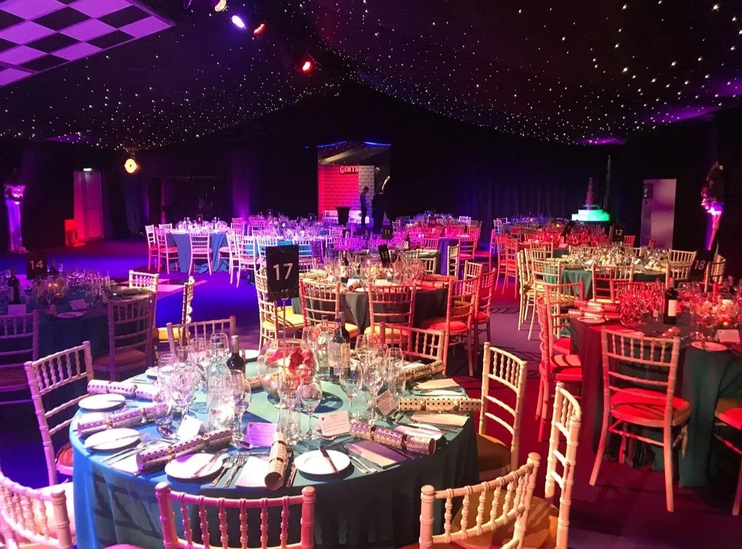 A lavish Christmas party using event equipment hire