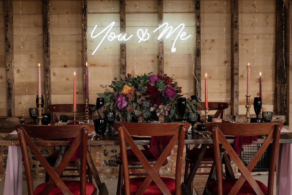 Purple Halloween themed place settings