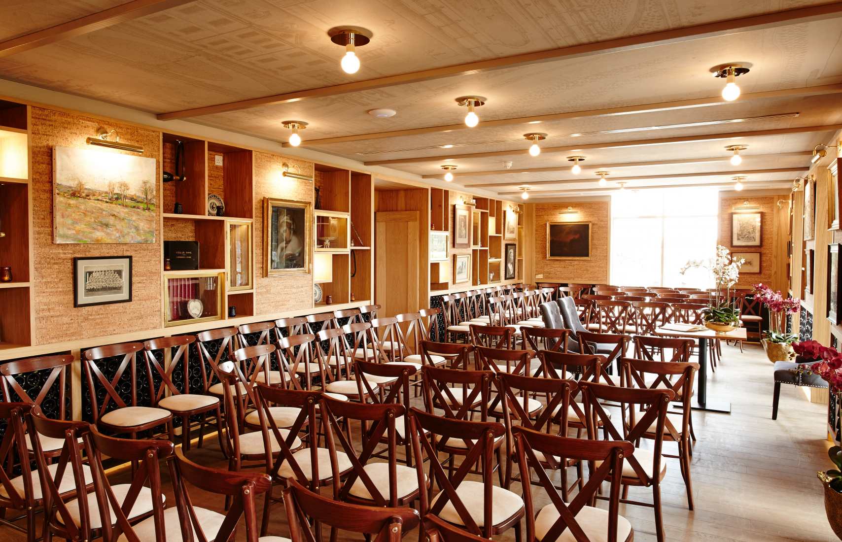 Rows of chairs in a function room