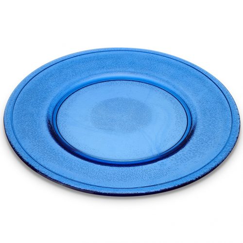 BLUE GLASS CHARGER PLATE (FROSTED)