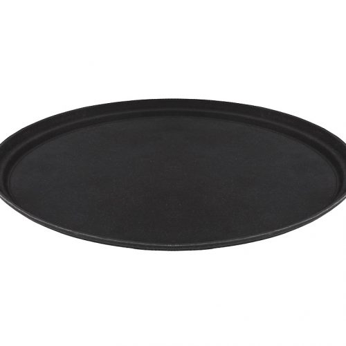 OVAL BLACK NON SLIP TRAY 27" X 22"