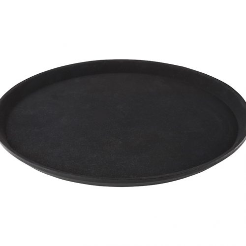 ROUND BLACK NON SLIP TRAY 16"