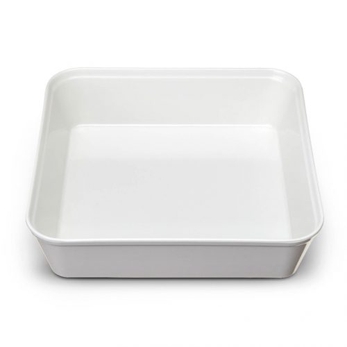 SQUARE MELAMINE WHITE DISH - 25CM