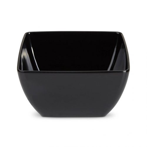SQUARE 8" BLACK MELAMINE BOWL