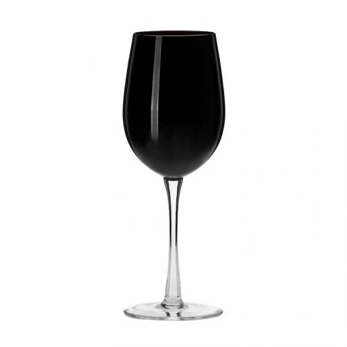 BLACK STEMMED WINE GLASS 11OZ (32CL)