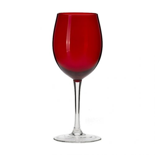 RED STEMMED WINE GLASS 11OZ