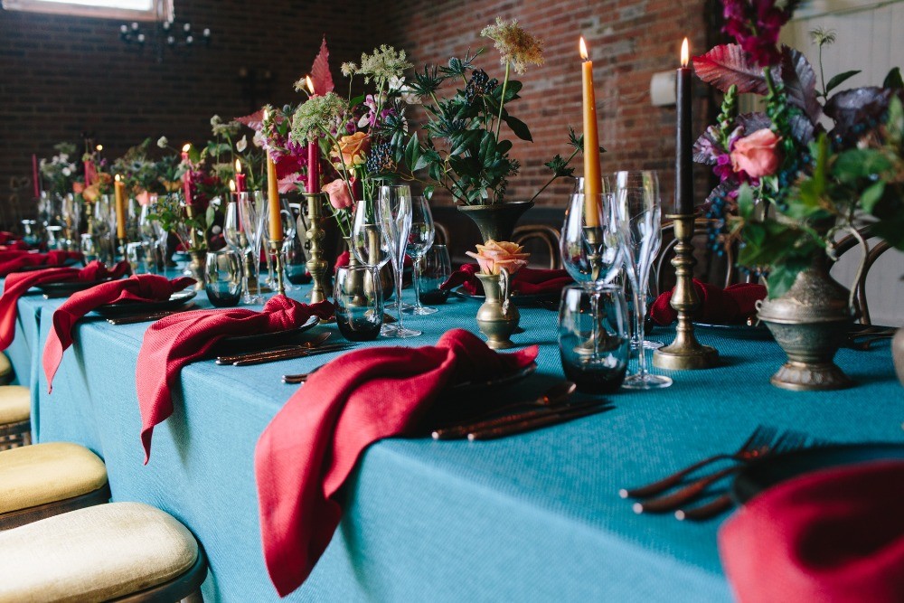 Winter wedding table linen, Dower House (1)