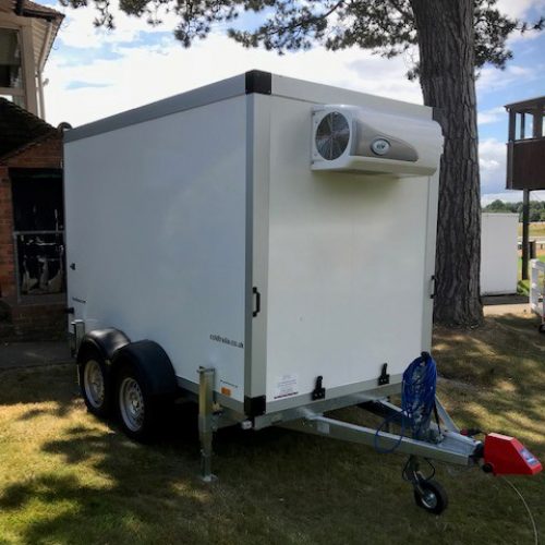 Outside of a freezer trailer