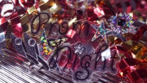 School Proms 'Prom Night' sign and glitter