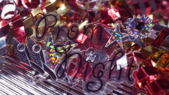 School Proms 'Prom Night' sign and glitter