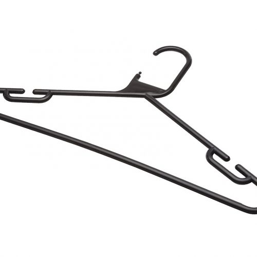BLACK PLASTIC COAT HANGER (PACK OF 10)
