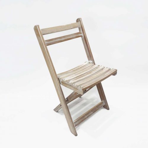 LIME WASH WOODEN FOLDING CHAIR