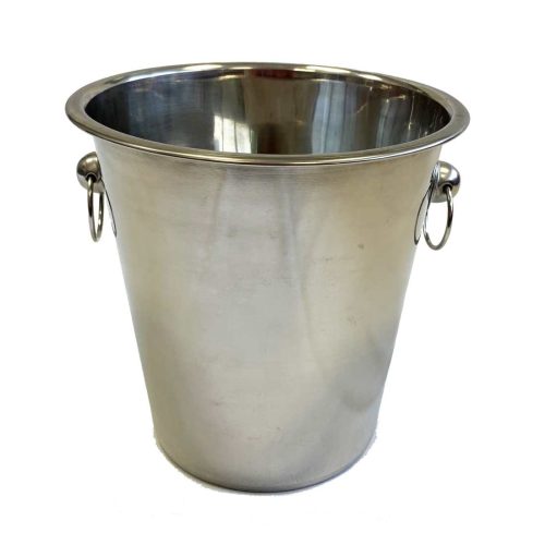 STAINLESS STEEL WINE COOLER / BUCKET WITH RING HANDLES